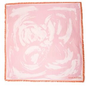 Louis Vuitton Pink and White Swirl Scarf w/Box
